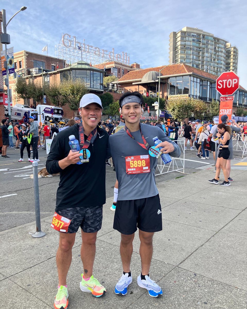 RyanKPIX's tweet photo. Finishers!!!
With the nephew who slowed down for his uncle!!!#goldengatehalfmarayhon #runsf #runthebridge #kpix @KPIXtv https://t.co/uKa8Sj6AIR