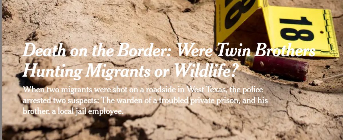 ReichlinMelnick's tweet photo. Great self-own here. Out of 6 articles, 3 are about two Texas brothers currently charged with manslaughter and aggravated assault with killing unarmed migrants, 2 are about shootings IN MEXICO, and 1 is about a man shot inside a Border Patrol jail. https://t.co/IS2hFquP6B https://t.co/dAxxa3HdVK