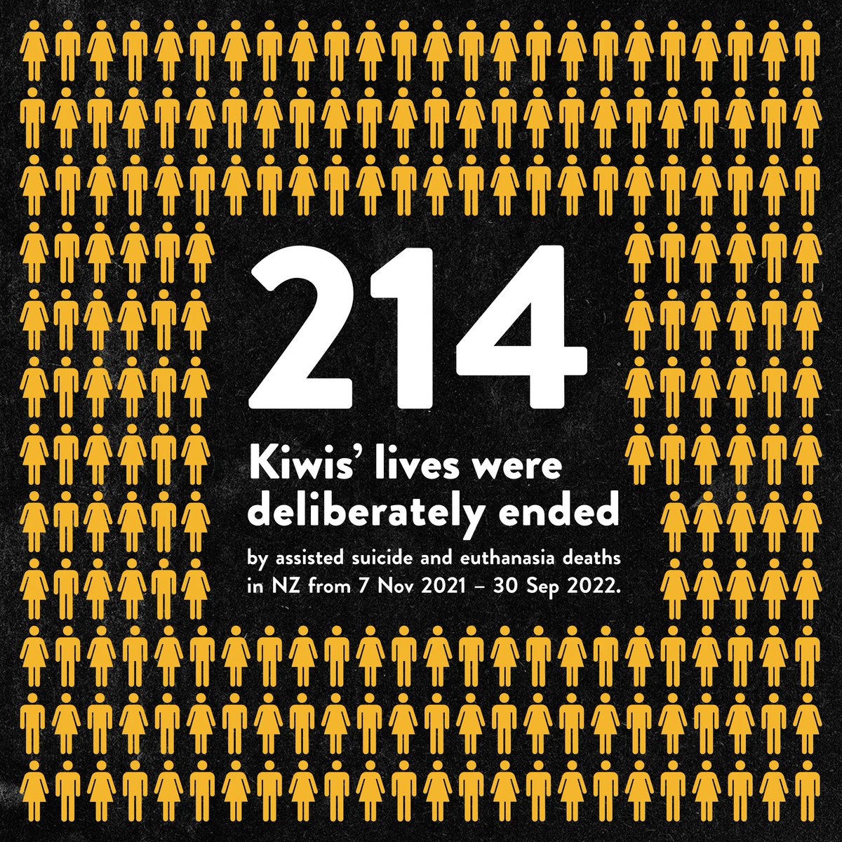 DefendNZ's tweet photo. Today, 7 November 2022, marks the tragic 1 year death anniversary of the unsafe End of Life Choice Act coming into force, propelling the intentional and deliberate ending of the lives of Kiwis by participating medical practitioners. https://t.co/UaY3A2R0vz