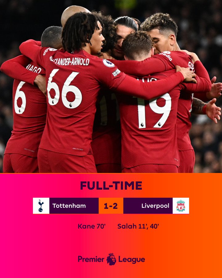 Tottenham Hotspur 1–2 Liverpool, Premier League 2022–23: Mohamed Salah Brace Helps Reds Victory (Watch Video Highlights) | ⚽