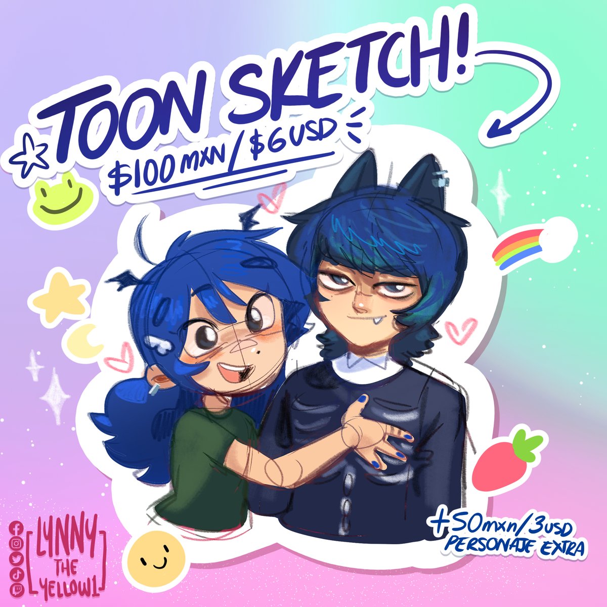 lynnytheyellow1's tweet photo. Abro promociones en el estilo ⭐️TOON SKETCH⭐️!
espacios limitados⭐️me ayudarían bastante compartiendo!⭐️ mas info en cualquiera de mis redes sociales! ⭐️
es que ya saben que cuando aprendo a hacer algo nuevo me emociono y abro promo! https://t.co/xwD48aoTYj