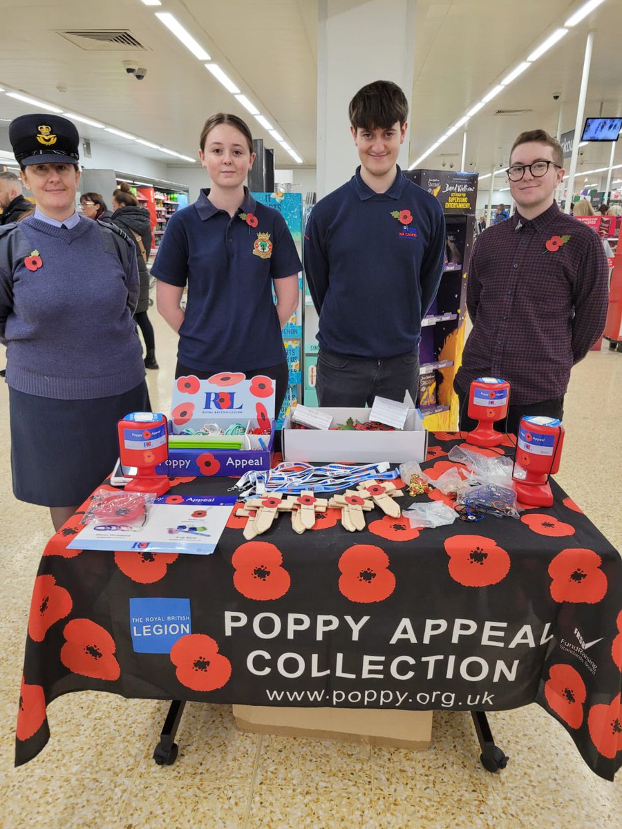 Over the past couple of weekends Cadets and Staff from 1913 (Knotty Ash) Squadron were out supporting the Royal British Legion Poppy Appeal at Sainsbury's in the local community.
<a href="/MerseysideWing/">Merseyside Wing</a> <a href="/OCMerseyside/">OC Merseyside Wing RAFAC</a> @IM_TDT <a href="/ComdtAC/">Commandant RAF Air Cadets</a> <a href="/AirCadetsNorth/">North Region - RAF Air Cadets</a> <a href="/ACO_RCNORTH/">RC North - ACO</a>