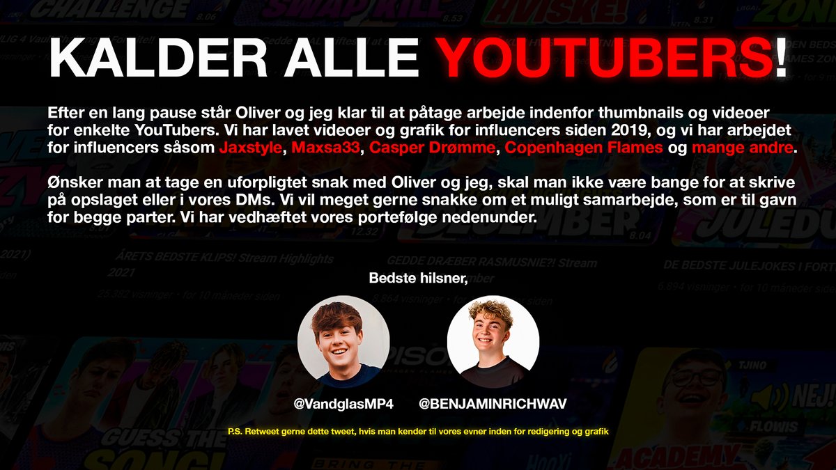 Så er <a href="/VandglasMP4/">Oliver</a> og jeg klar igen! 📽️🎨

Retweet og/eller kommenter gerne for at sprede ordet 🙏 ❤️