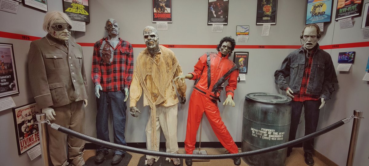 I'm at the Living Dead Museum in the Monroeville Mall, and I absolutely love that my phone camera takes "group photo" shots of the zombies