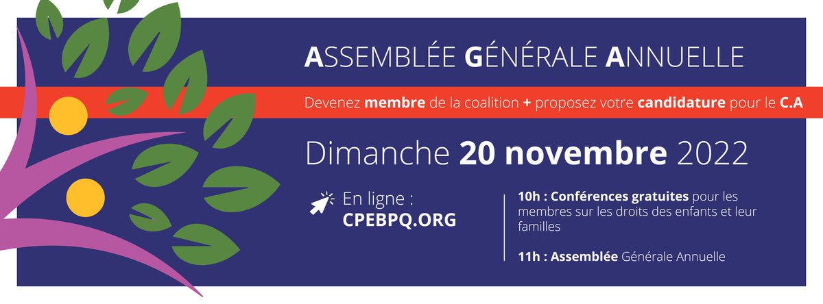 La CPEBPQ RECRUTE POUR SON CONSEIL D’ADMINISTRATION | Vous avez à coeur la défense des droits et la qualité de vie des enfants présentant une condition atypique et leur famille ? Proposez votre candidature afin de faire partie des acteurs de changement !
cpebpq.org/la-cpebpq-recr…