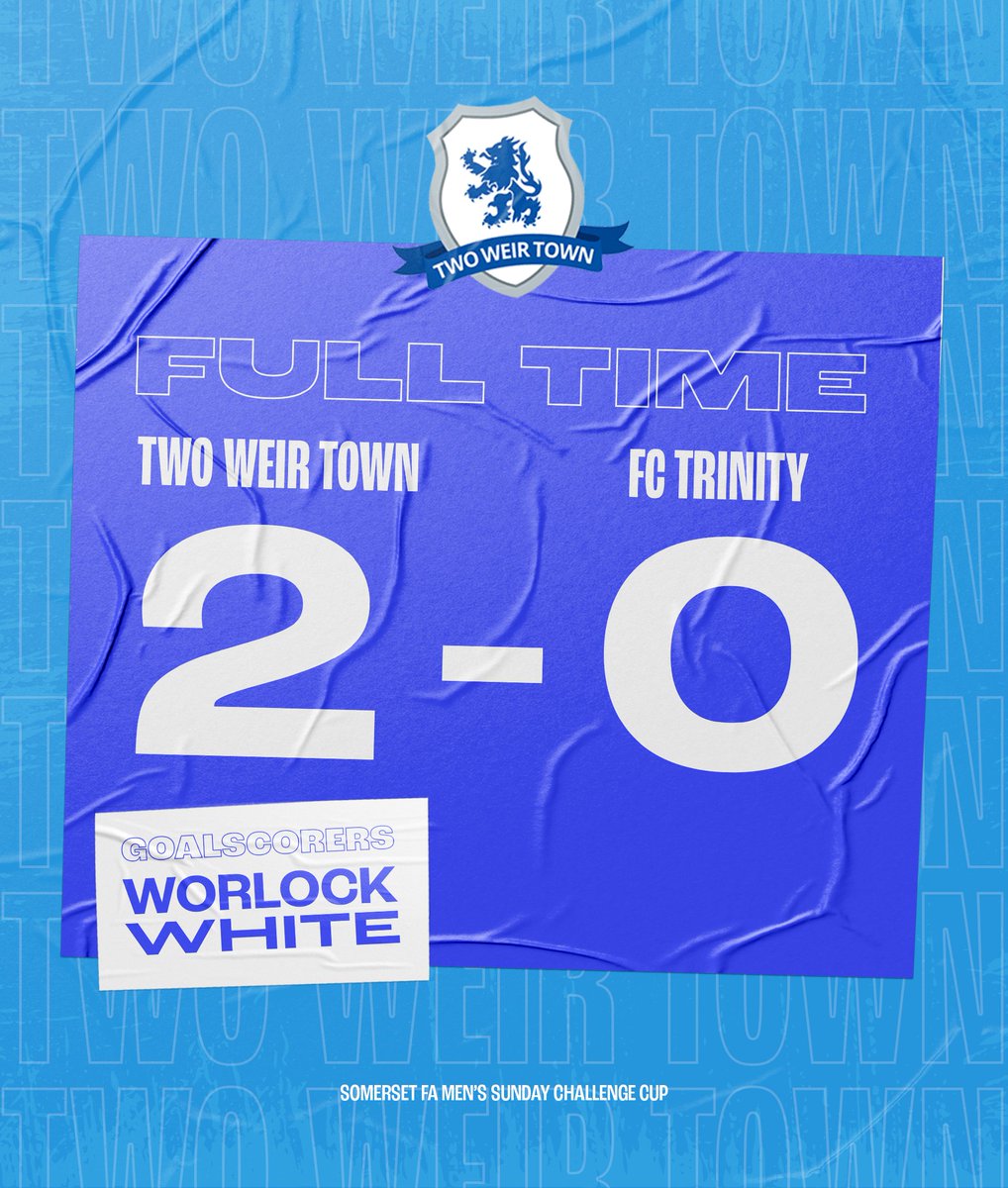 TwoWeir's tweet image. Great performance in difficult/fun conditions against @FCTrinityBath this morning at Fry's! 🌧️☔️

Worlock scored a great goal after an extended spell of Trinity pressure in the first half, with Ewan doubling the lead not long after in what was a tough, scrappy, muddy game 👏🔵🚿