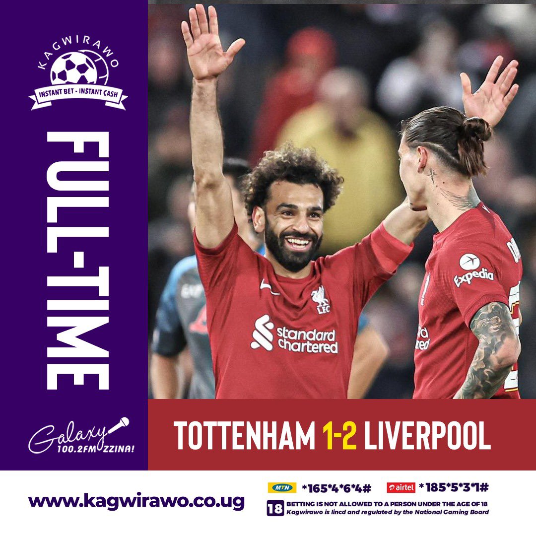 Salah strikes Twice in a tense victory over Spurs 

#KagwirawoUpdates | #TOTLIV