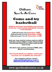 Please see attached flyer from Oldham Sports For All Centre offering basketball sessions. The first session is free <a href="/LyndhurstOldham/">Lyndhurst Primary</a>