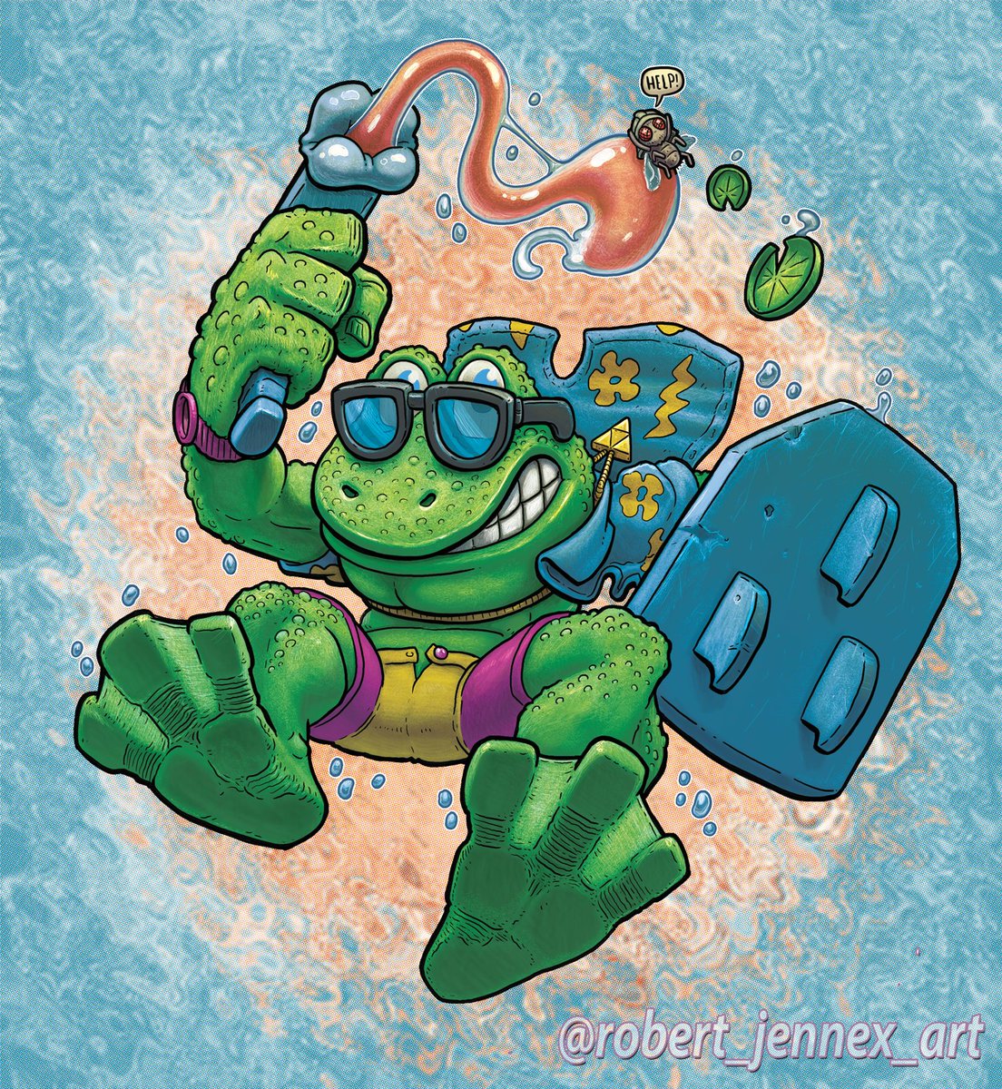 Rob_Jennex_Art's tweet photo. Who likes pina coladas and walking in the rain? Good old Genghis Frog.

#punkfrogs #tmntpunkfrogs #frogs #tmntfanart #tmnt #teenagemutantninjaturtles #80sactionfigures #80scartoons https://t.co/5L9Y14vYZV