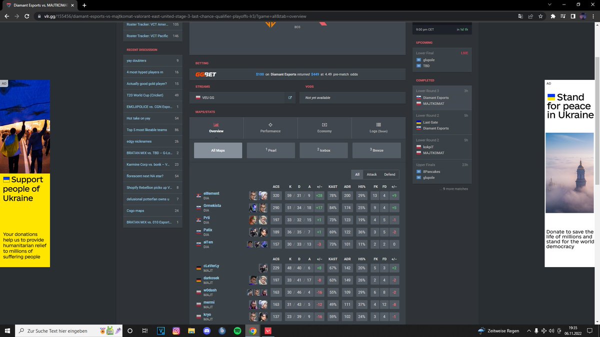 Sadly lost 1:2 in the <a href="/Valorant_PLE/">VALORANT EAST: UNITED</a> LCQ  against <a href="/EsportsDiamant/">Diamant Esports</a> chamber needs a nerf <a href="/elllement/">elllement</a> on chamber too op 👀👀