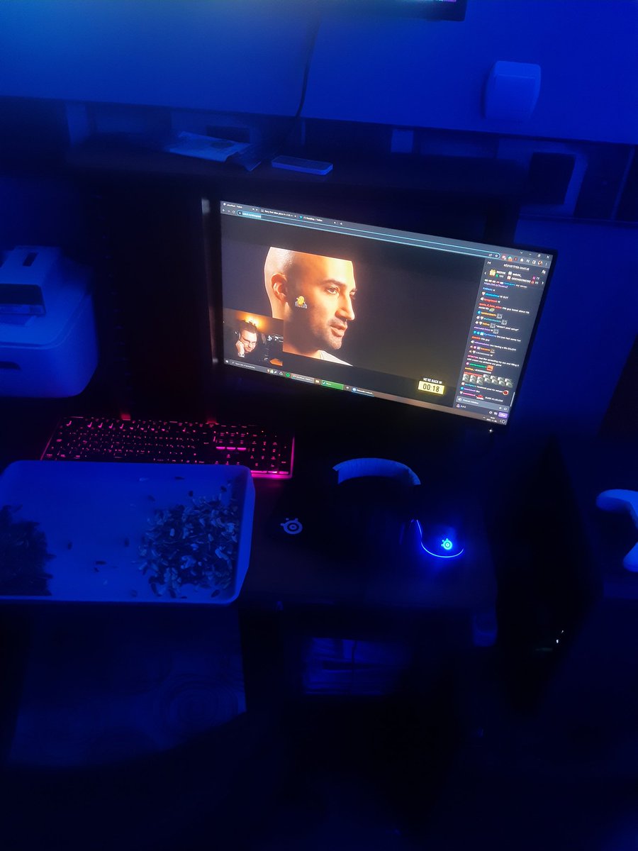 markilevente_'s tweet photo. #ohnepixel #ohnepixelsetup headset broken in half, and eating sunflower seeds because im a poor animal https://t.co/FQEsMN8kdQ