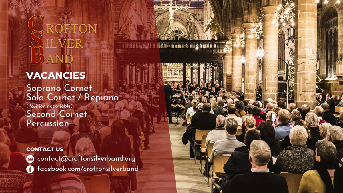 Fancy joining the band in time for its 150th anniversary? We have an exciting year ahead and are looking for the last few players to join our friendly band. Get in touch through our Facebook page or email us in confidence.

contact@croftonsilverband.org