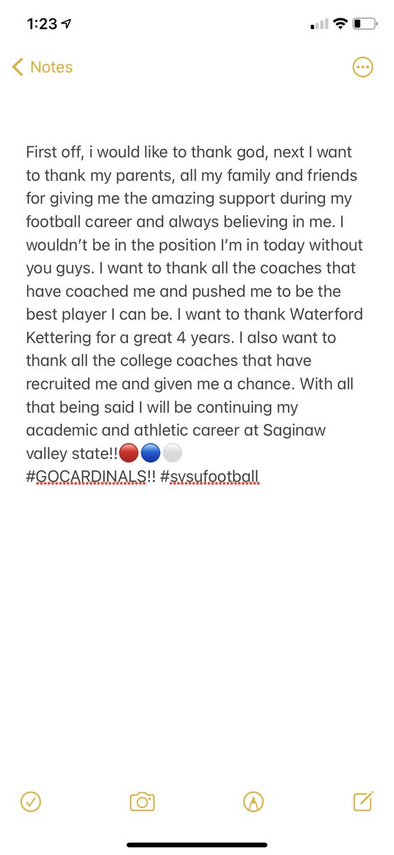 110% COMMITTED!!🔴🔵<a href="/svsu_football/">SVSU Football</a> <a href="/rbrady1313/">Ryan Brady</a> @WideOut_Tech