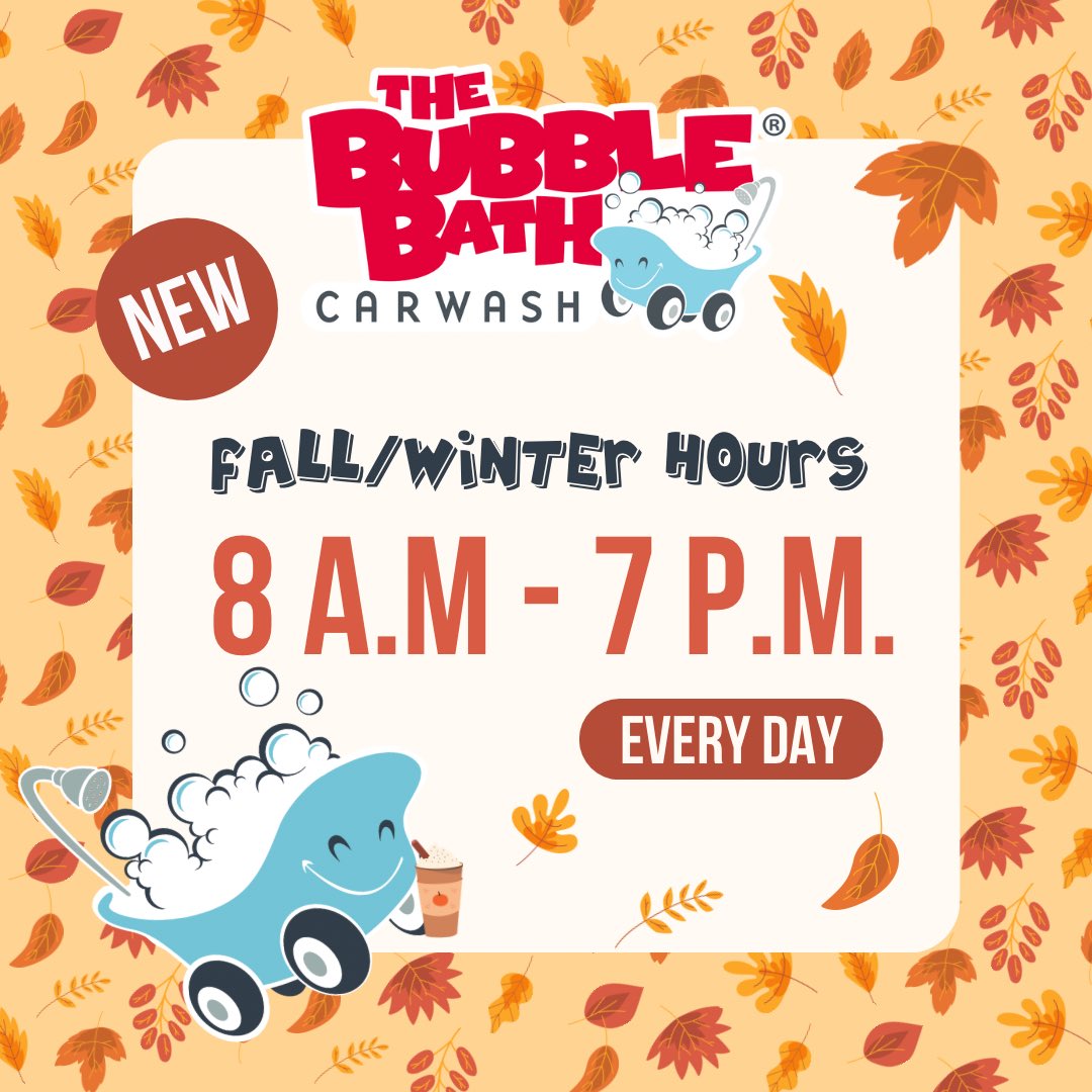 Check out our new Fall/Winter Hours ⏰