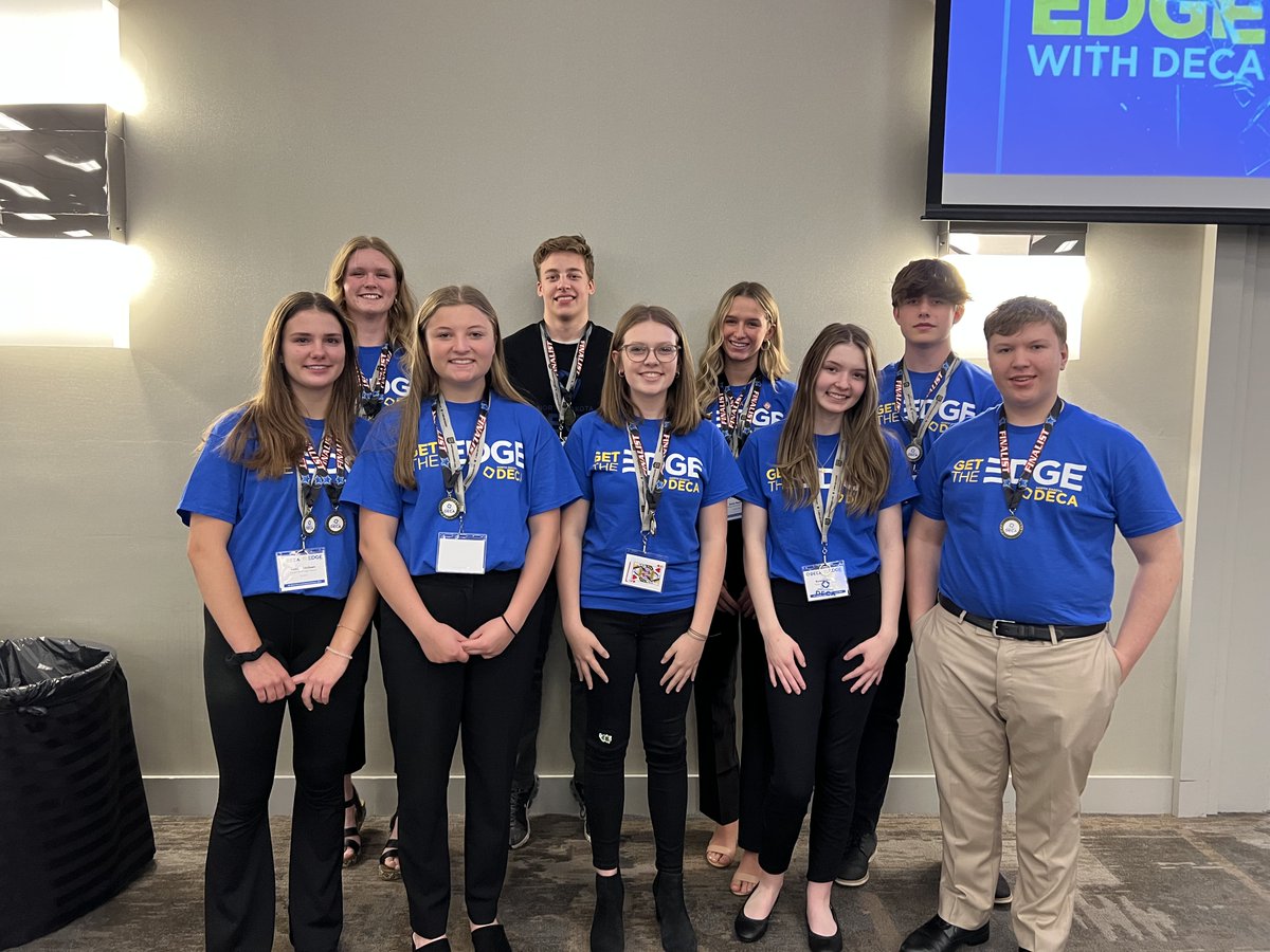 FargoNDSchools's tweet photo. Congratulations to the North High School DECA members who were recognized as Medal Winners at the Fall Leadership Conference: Annika Erichsen, Liam Helm, Leah Hoffman, Kate Kjonaas, Cullen Klemetson, Anna Nelson, Nick Newsam, Kenzie Olson, Carrie Osier, and Rylee Rastedt. https://t.co/w3zH8cISlK