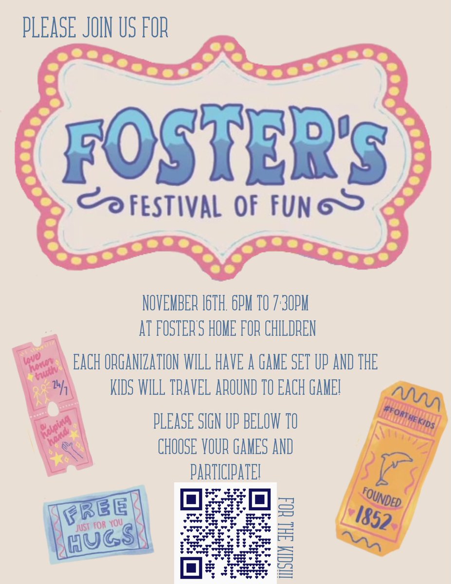 Come one, come all! 🎟 Join us for our first ever Festival of Fun in support of Foster’s Home for Children! The link to sign up is in our bio! #ForTheKids 🎪