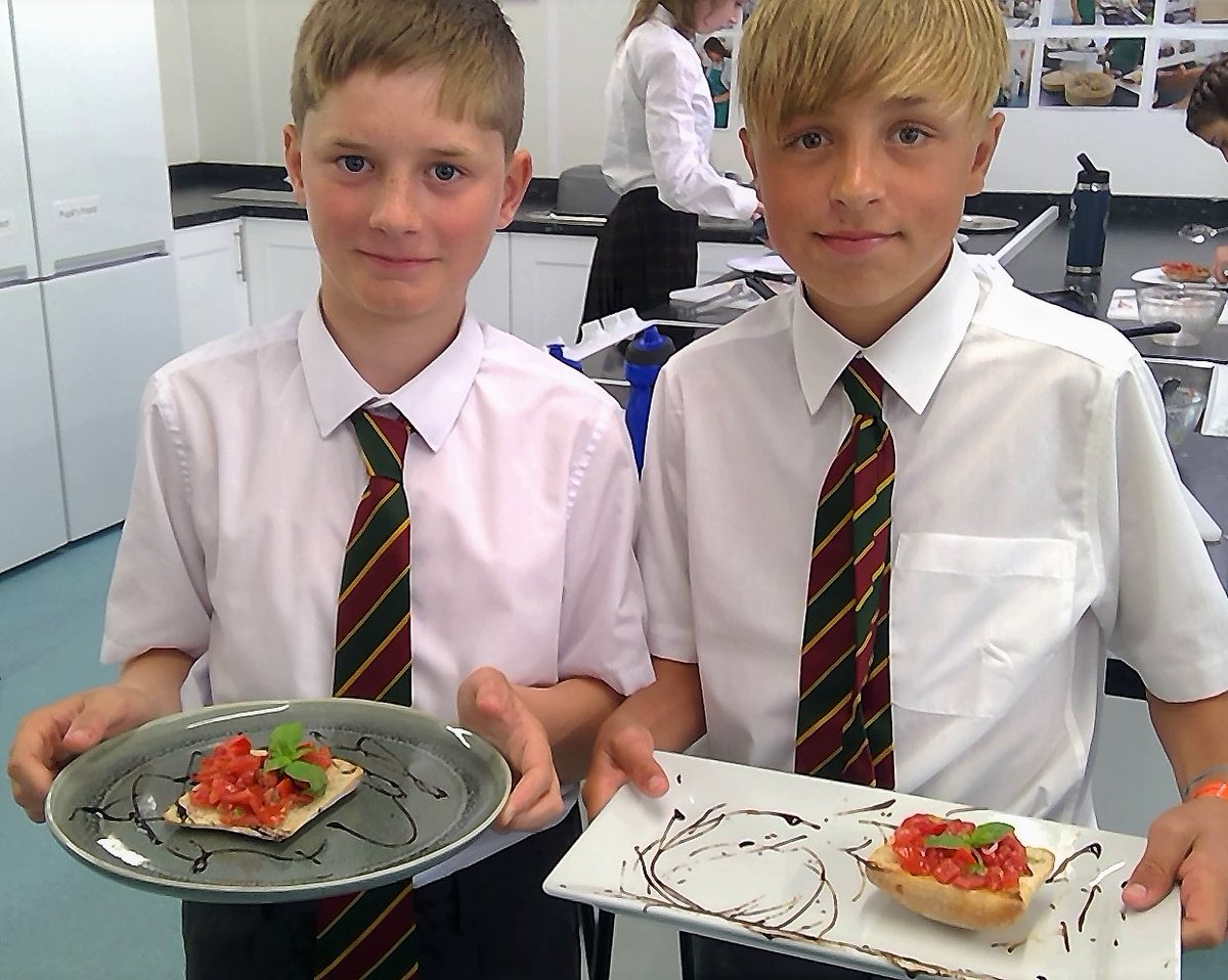 Some great examples of practical skills mastered by Year 8 students in their Food and Nutrition lesson. Italian Bruschetta - Fragrant basil and a kick of garlic finished their dish off wonderfully.