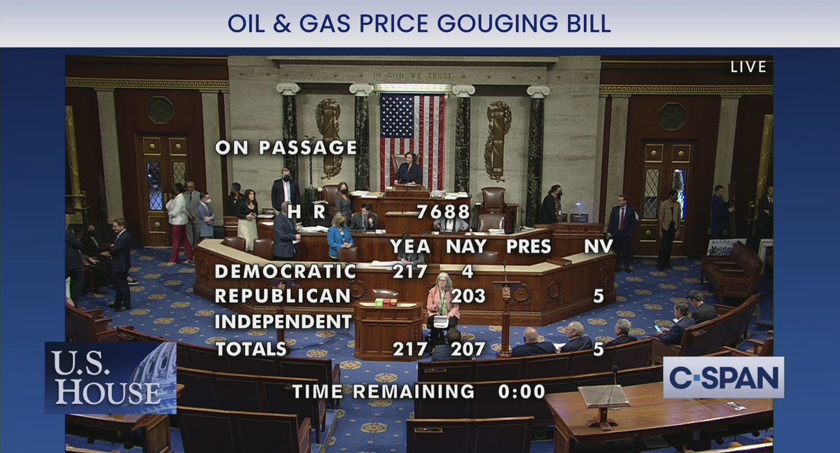 This thread (🧵) highlights important votes in Congress the last two years to show republicans’ grotesque record. When Democrats acted to stop greedy gas gouging on May 19, 2022, every single republican in Congress voted no.