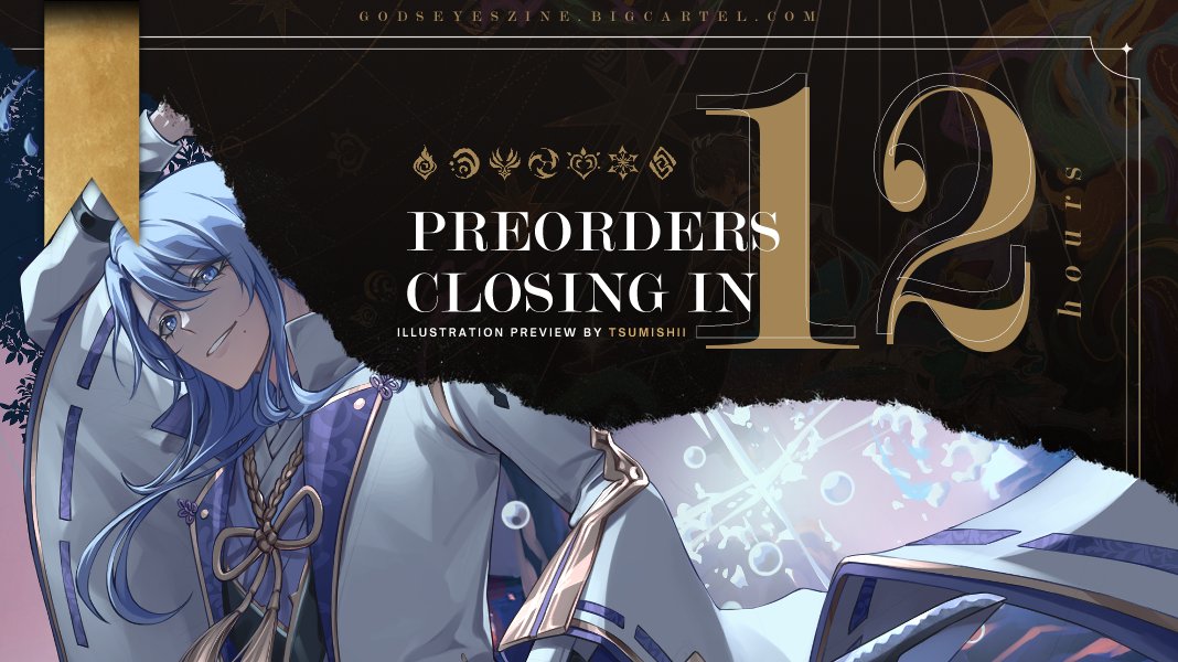 ✦ 12 HOURS REMAINING ✦ Preorders for God's Eyes will be ending in 12 hours! Illustration preview by @tsumishii 🛒 godseyeszine.bigcartel.com