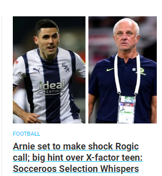 *Yawn*

Because picking Rogic for the World Cup team is such a surprise.

🙄🙄🙄