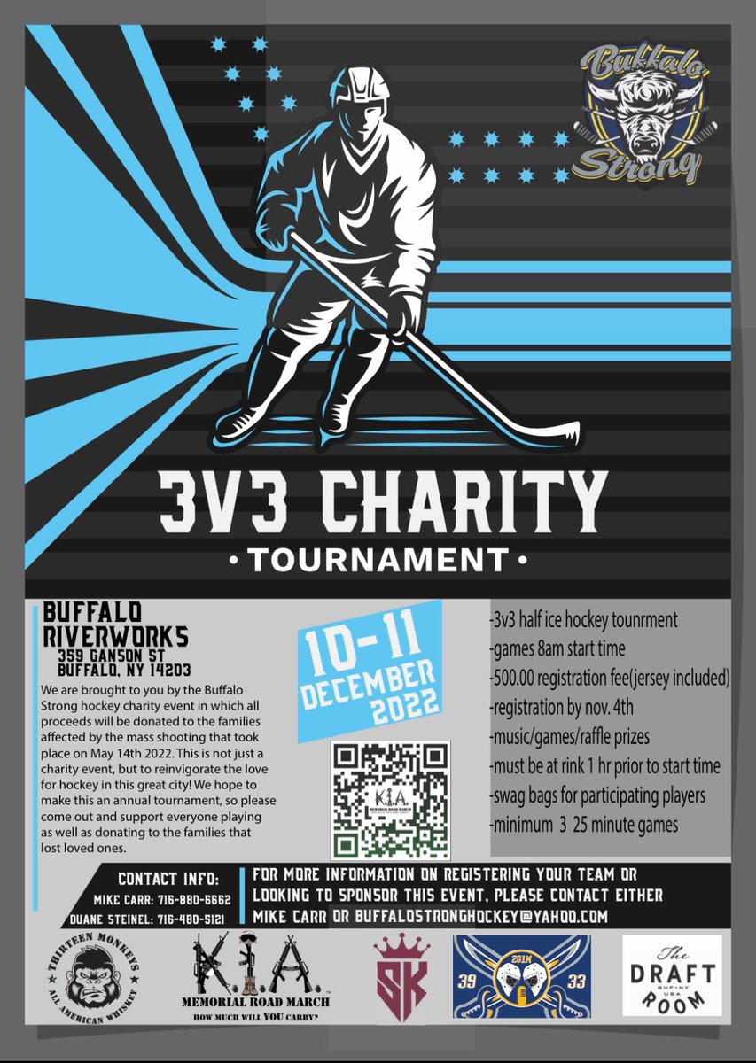 DuaneS39's tweet photo. 🚨LAST CALL🚨

If you want your team jerseys for The Buffalo Strong Charity 3v3 Ice Hockey Tournament registration ends tomorrow! Go to https://t.co/wufDEofns7  to register, and https://t.co/YvE6v7cKT6 to pay your team/free agent fee. #LetsGoBuffalo #BuffaloStrong #BillsMafia https://t.co/fipbSdbs31