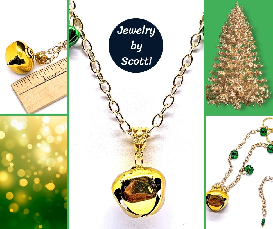 Gold and Green Jingle Bell Necklace with Gold Tone Chain and Green Satin Cord: etsy.com/listing/134095…

#wiseshopper #jewelrybyscotti <a href="/BlazedRTs/">Blazed</a> <a href="/SympathyRTs/">SympathyRTs</a> <a href="/SpxcRTs/">SpxcRTs</a> <a href="/OnlyGreatsPics/">OnlyGreatsPics</a> <a href="/EtsyRetweeter/">Etsy Retweeter</a> <a href="/DripRT/">DripRTs</a> <a href="/SGH_RTs/">SocialGamingHub Retweets</a> <a href="/GFXCoach/">GFXCoach - RT [19.6k] - TAG FOR RTS</a> <a href="/HyperRT/">HyperRTs</a> <a href="/EtsysFinest/">EtsyRetweeter</a> <a href="/epiconetsy/">Epic on Etsy</a>