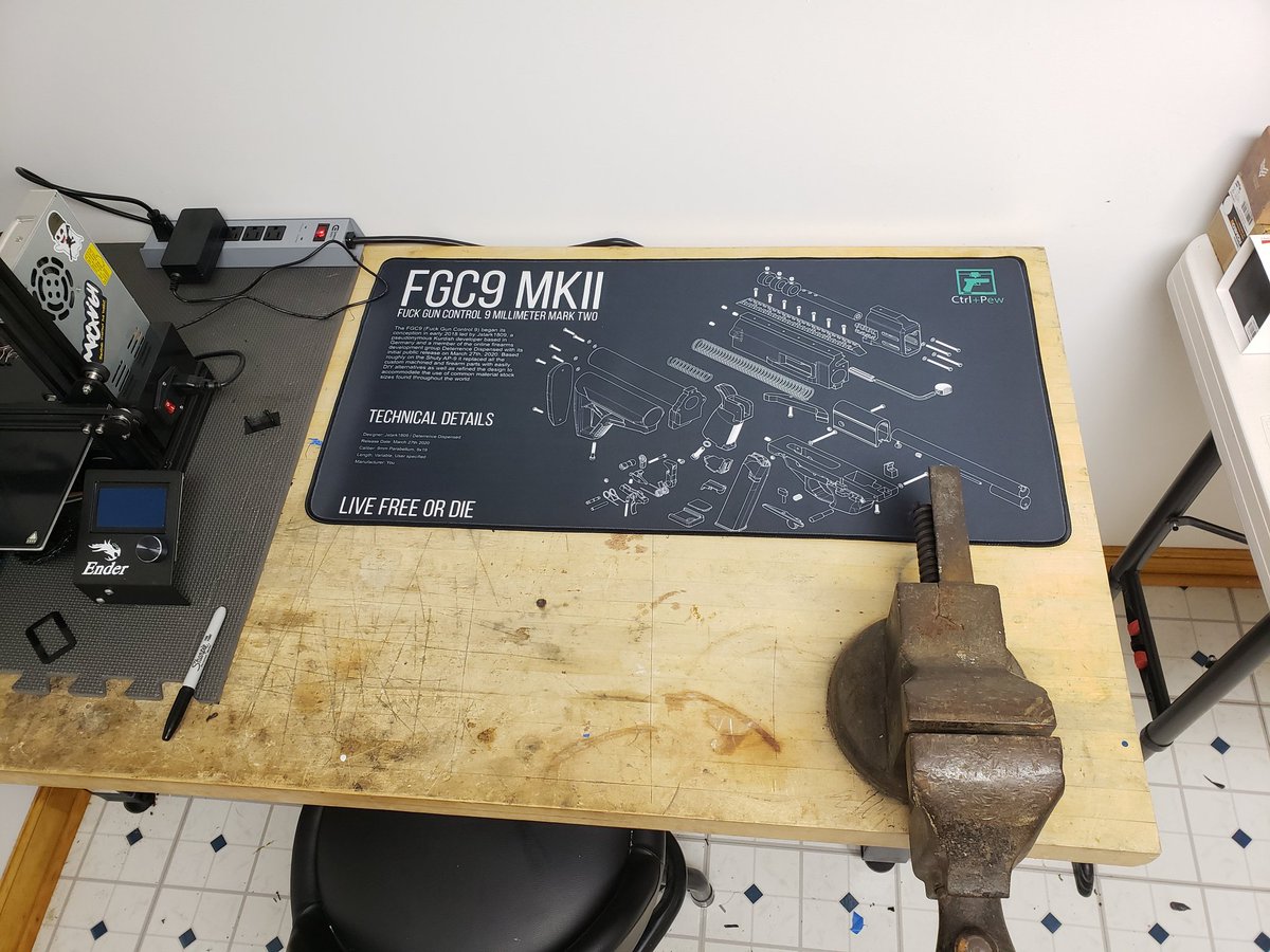 The_Frost_Boss's tweet photo. May be a little awkward placement but will do just fine for how I operate. Workmat by @CtrlPew2 #FuckGunControl #RIPJStark https://t.co/FaI2yN1ScF