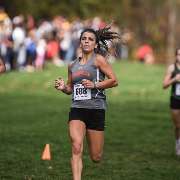 Congratulations to Maddie Scheier for running tough &amp; smart in warm conditions at Groups to advance to MOCS! At the 1M, Maddie was in 19th and was 15th coming out of the bowl. Coming out of the trail her signature kick earned her 11th overall! Way to dig deep! <a href="/VillePioneers/">Tim Davis</a>