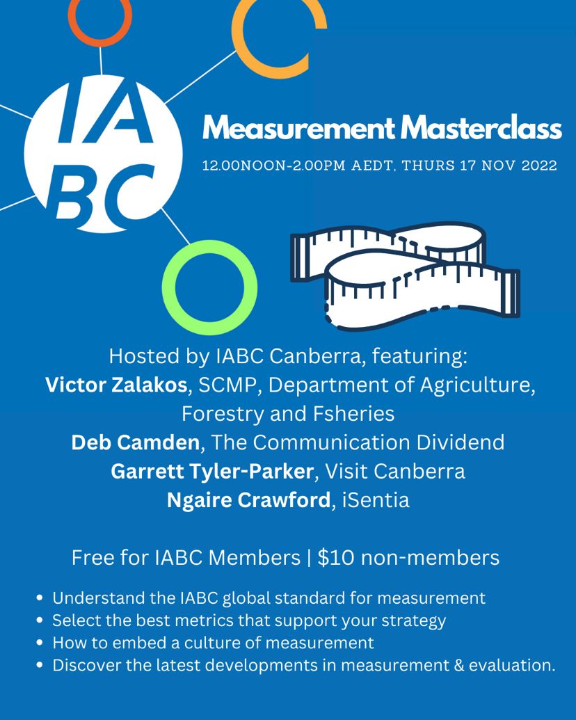 Want to learn from industry leaders about what is best practice communications and measurement, and master practical advice about how to apply it in your organisation?

📅 Thursday, 17 November 2022
⏰ 12.00-2.00pm
📍 Online
📋 Grab a ticket lnkd.in/gE5Bu9ra