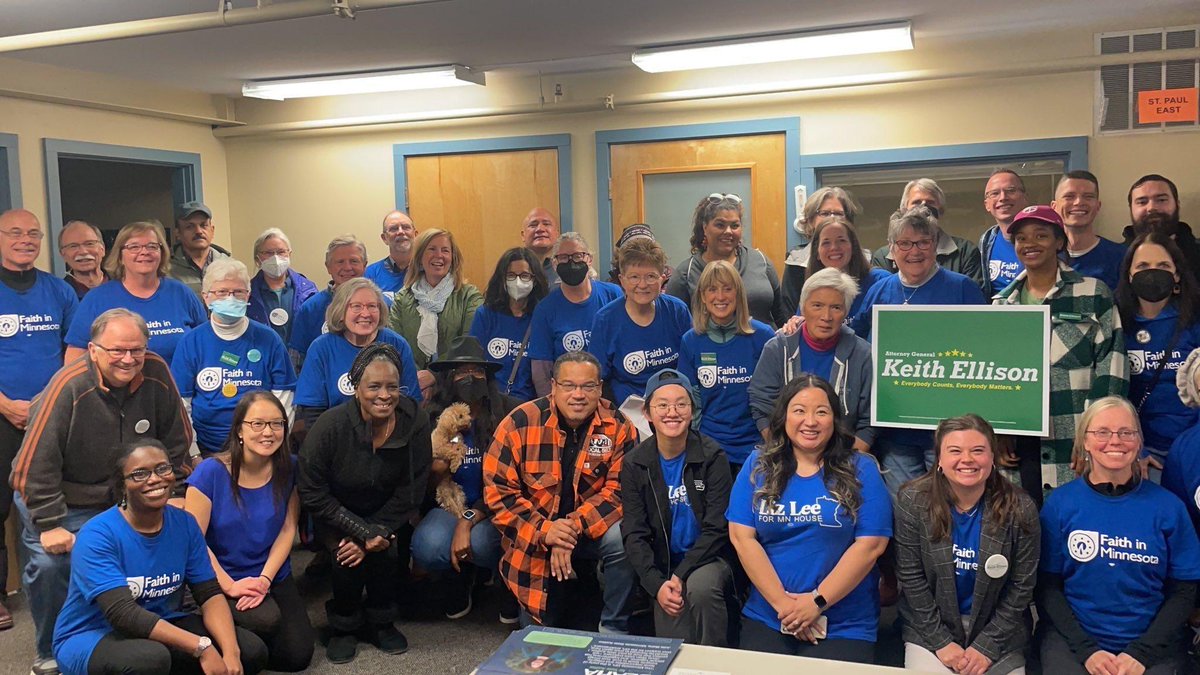 keithellison's tweet photo. Look at this crew out to knock doors on the Eastside with my friend @LizLeeMN! Thank you to everyone doing their part to get out the vote—your time and support are critical in this election. https://t.co/cnr0xELxGV