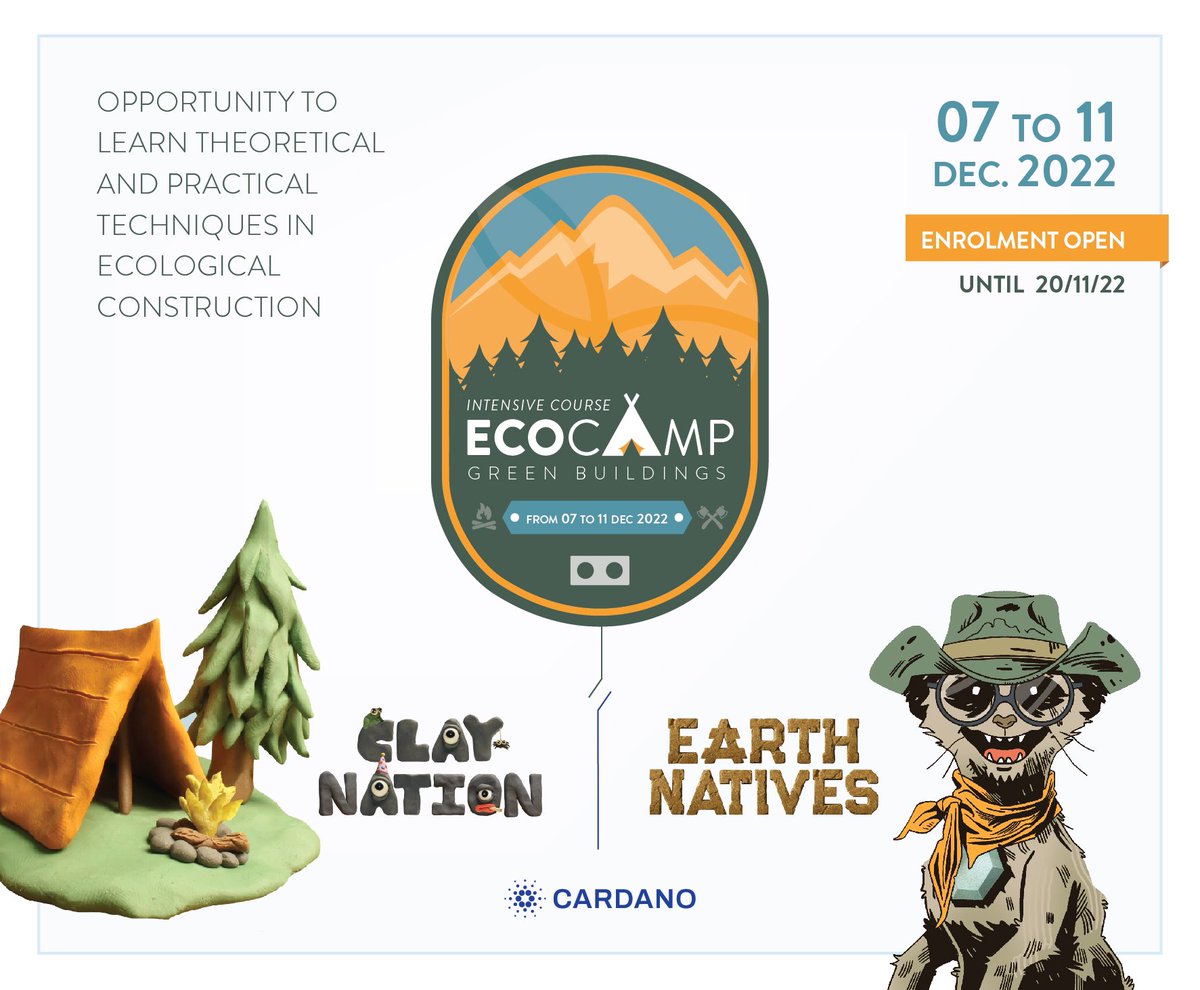 Earth_Natives's tweet photo. ECOCAMP is organised by Institute Ecoterm®️ with the aim of sharing knowledge with the community to raise awareness of environmentally friendly construction practices using earth as a raw material.
#cardano #ada #NFTs https://t.co/RjoCZaZJre
