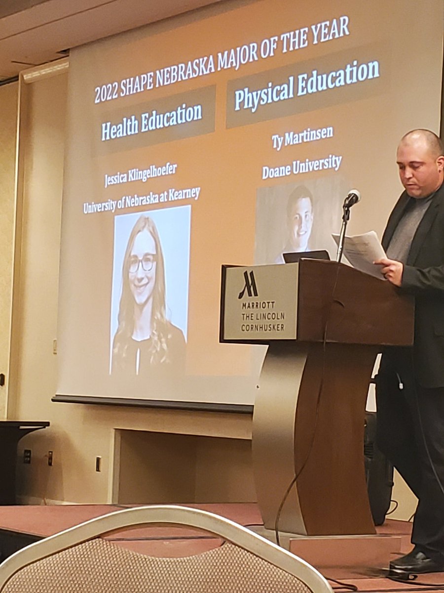DrErinSweeney's tweet photo. Way to go Jessica! Out of all health education majors in the state of Nebraska, she won the overall major of the year at @SHAPENebraska conference! Our majors put in the work @UNKKSS! https://t.co/UGoBs5EguD