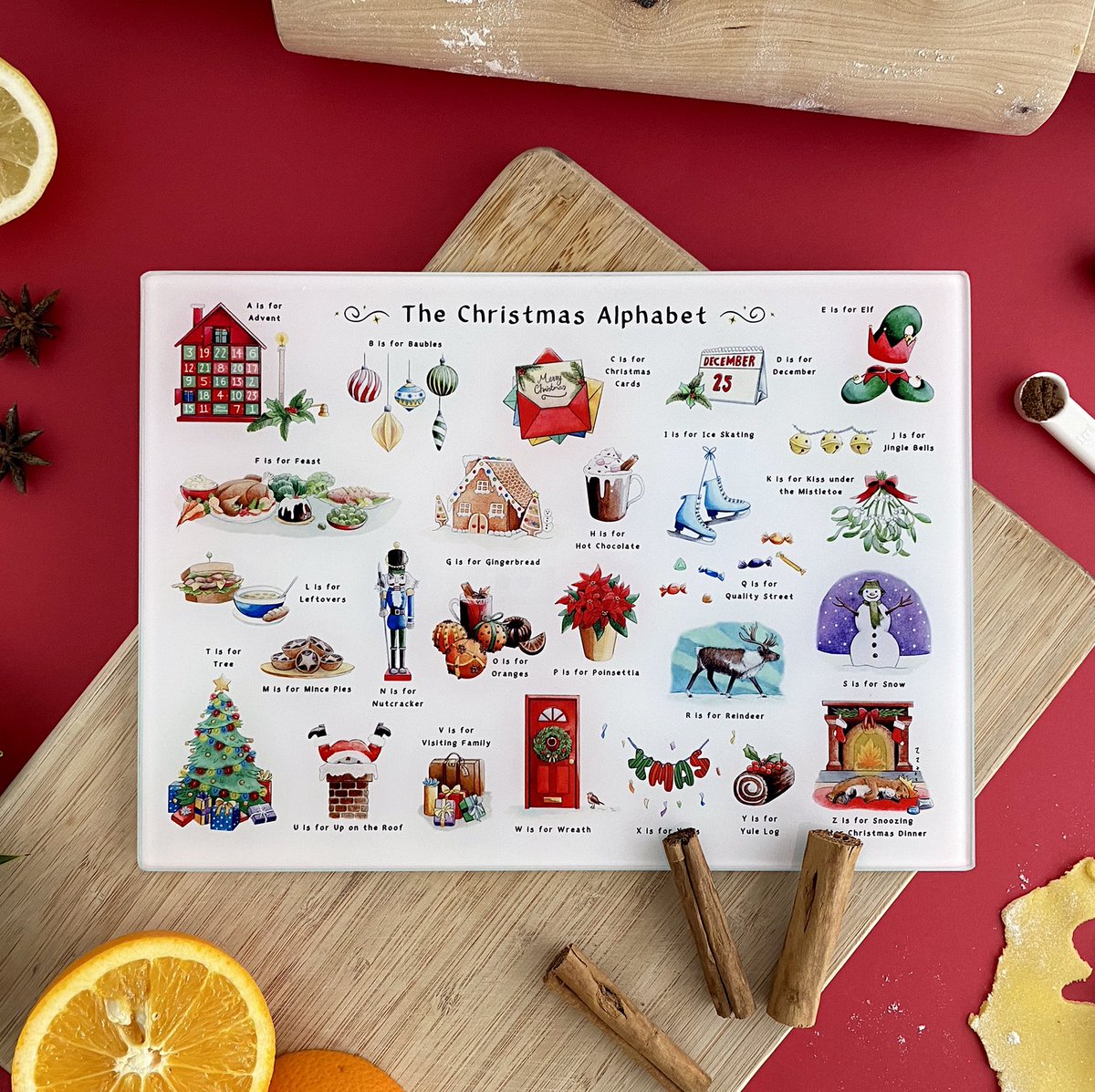 ShelliGraham's tweet image. Hey #HandmadeHour, I have something new… ‘The Christmas Alphabet’ 🥳 This brand new design is available as a glass cutting board, fine art print, placemat, mug, greeting card and storage tin 🎄 yeticardsandgifts.com/collections/ch…

#UKGiftHour #Christmas2022 #ChristmasGift #christmasgifting
