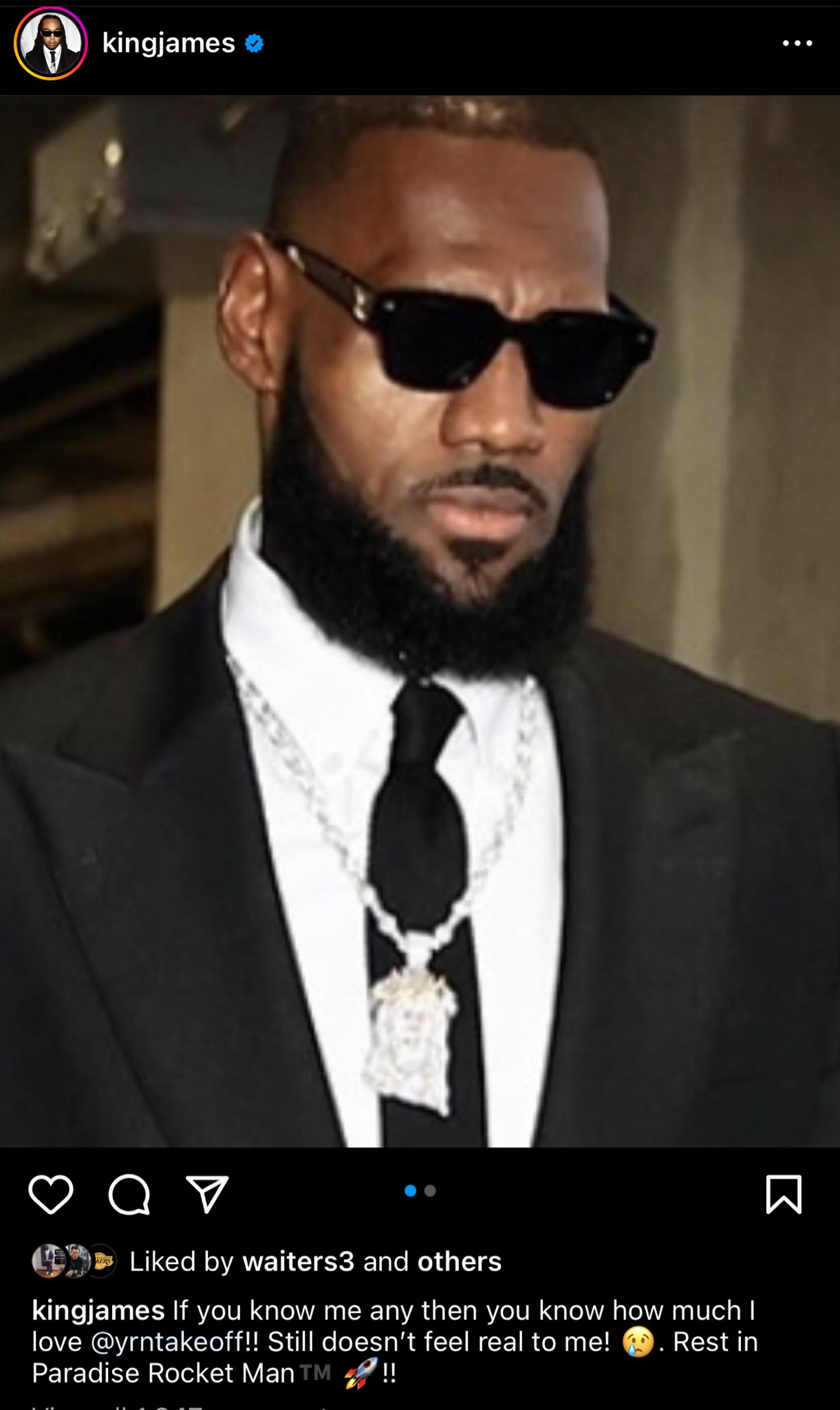 NBACentral on Twitter "LeBron honors Takeoff 🕊️ https//t.co