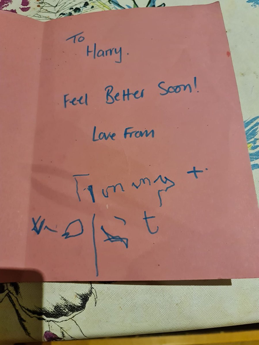 Deborah29229995's tweet photo. Tommy made Harrison a get well soon card after he was taken to hospital to get his appendix removed. He wrote his own name and his little cousins name too 🥰🧡 https://t.co/vCJ2XEZwQu