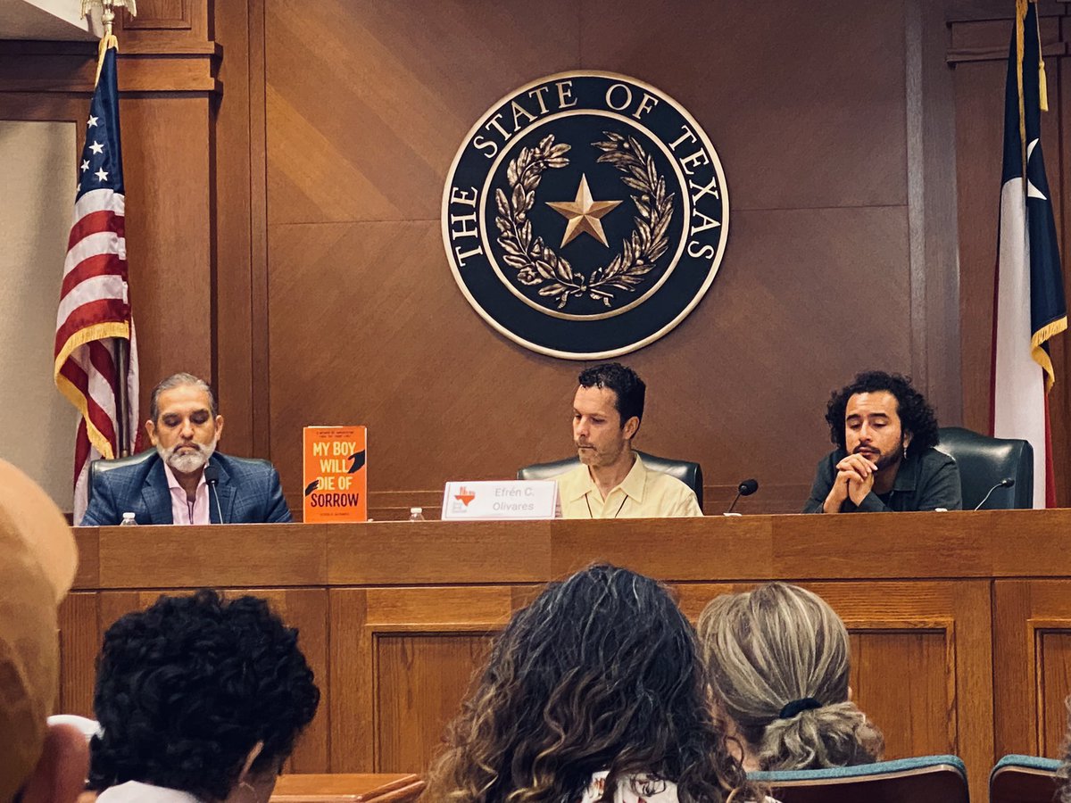 Pleased to see @jzsalvipoet and <a href="/efrencolivares/">Efrén</a> at the <a href="/texasbookfest/">Texas Book Festival</a> and learn more about their books, Solito and My Boy Will Die of Sorrow. #texasbookfest
