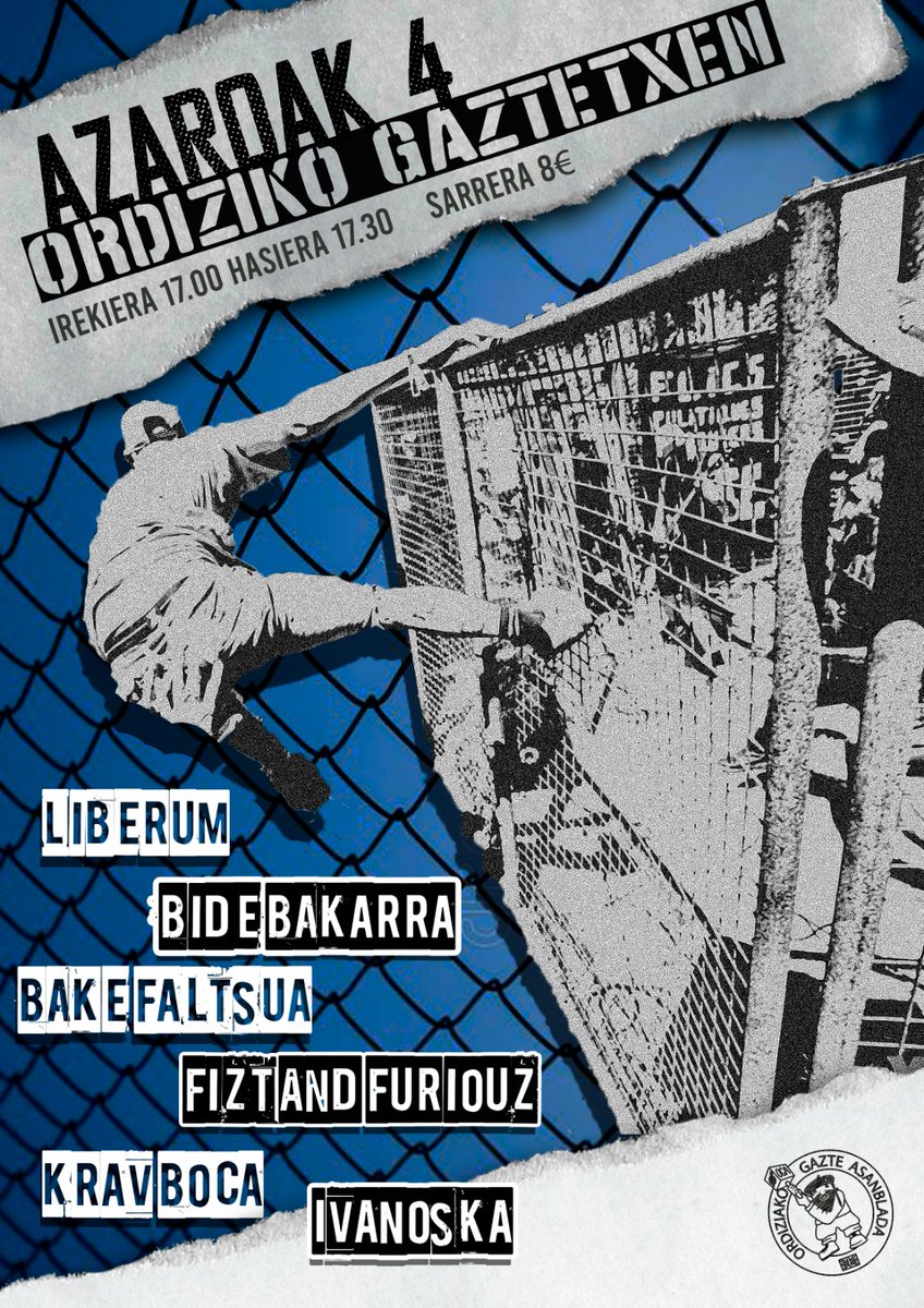 Egoteko aukera izan ez arren txalogarria <a href="/bakefaltsua/">BAKEFALTSUA</a> eta ordiziko gaztetxeak antolatutako kontzertu sorta. Atzerriko talde biziak eta metalezko kaiola bateko zuzenekoa ez ditugu egunerokoan ikusten. Zorionak forma eta eduki berrien alde eginiko lanagatik!