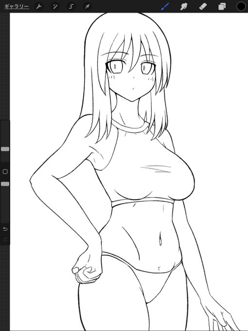 線画。

少し休憩して塗る。 https://t.co/qSfLj3D0Tk 