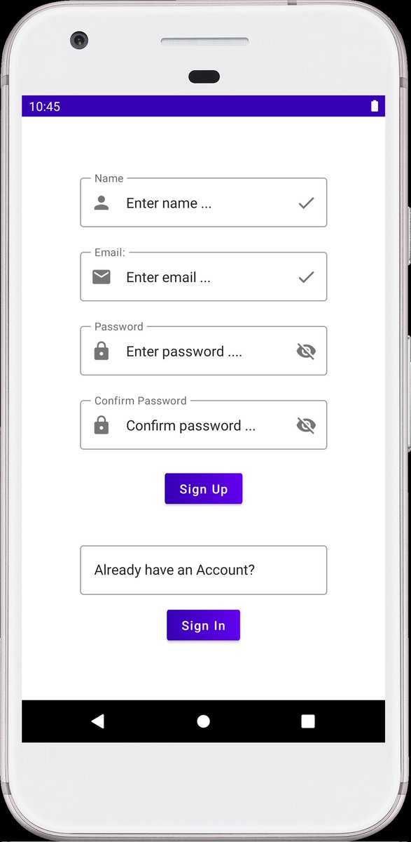 WakoliVotes's tweet photo. Day 6 of #30DaysOfCompose
As part of everyone's take away after today's session, Sign up #UI with validation & password visibility with #JetpackCompose State tools.
Here's a previewβ
οΈ; Final coming soonπ€
@googledevs @AndroidDev @dsc_kca #30DaysOfCode #developerstudentclubs https://t.co/myDcx1tmdX