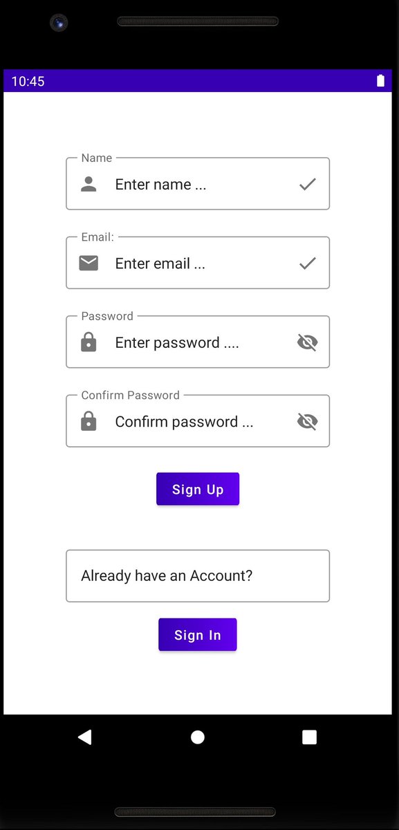 WakoliVotes's tweet photo. Day 6 of #30DaysOfCompose
As part of everyone's take away after today's session, Sign up #UI with validation & password visibility with #JetpackCompose State tools.
Here's a previewβ
οΈ; Final coming soonπ€
@googledevs @AndroidDev @dsc_kca #30DaysOfCode #developerstudentclubs https://t.co/myDcx1tmdX