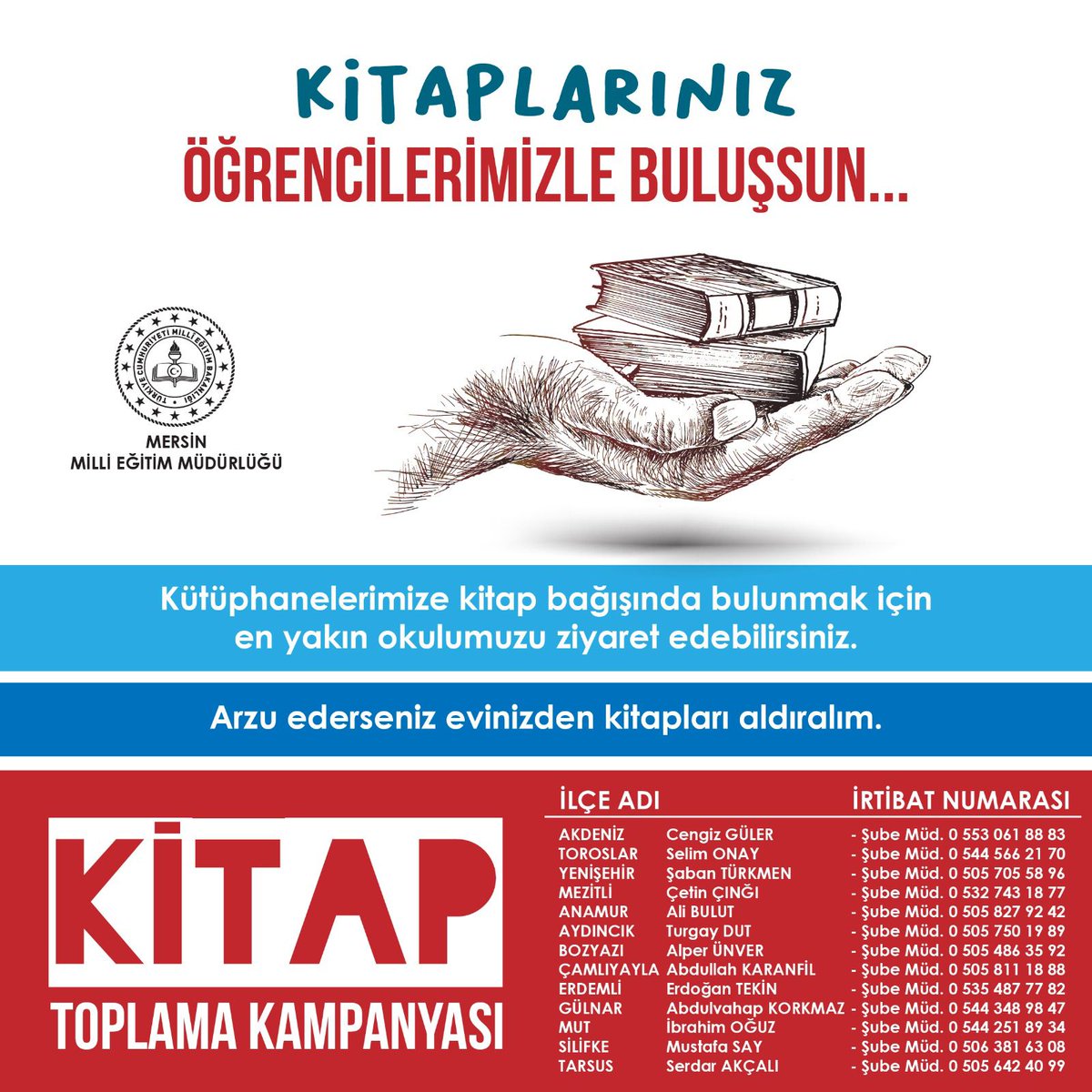 Okullarımızın kalbi olan Kütüphanelerimizi zenginleştirmeye devam ediyoruz.
📚📙📖📓📚📕 #EğitimYüzyılı

Tüm ilçelerimizde belirlediğimiz arkadaşlarımıza ulaşarak kitap kampanyamıza destek olabilirsiniz.
#MersindeOkudukçaGüzelleşirHayat

<a href="/ahpehlivan53/">Ali Hamza Pehlivan</a> <a href="/tcmeb/">Millî Eğitim Bakanlığı</a> #Mersin