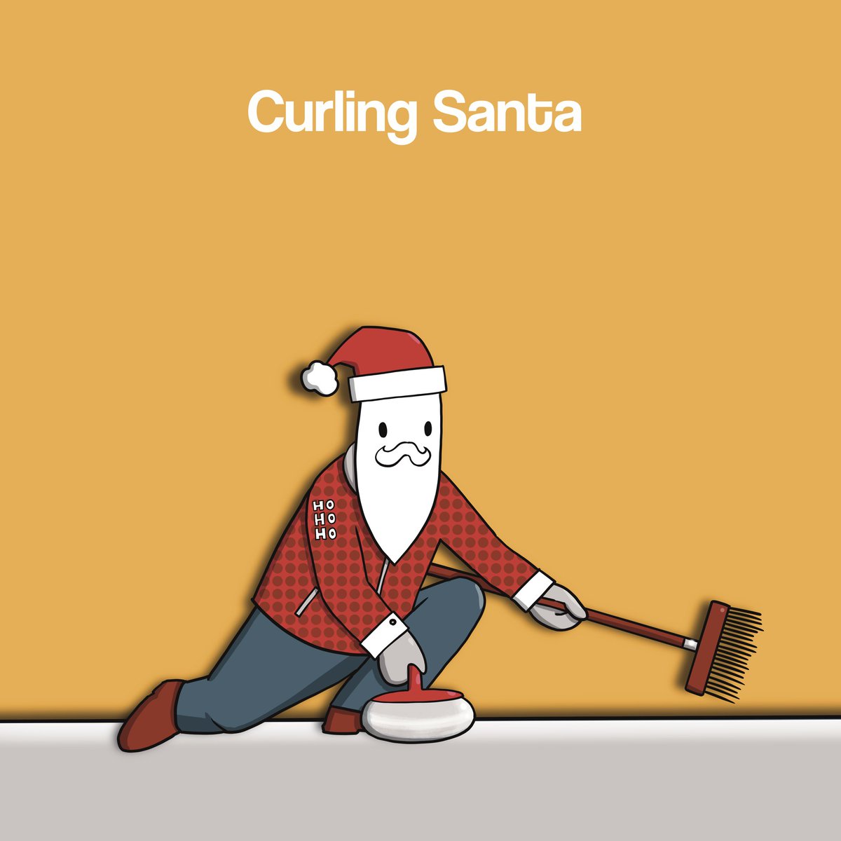 @jjonescurl: I hope this is cool and not weird. I’ve been drawing different Santas for my kids book, Santa ABC, and I based my drawing of Curling Santa on you! You look nothing like Santa: I just wanted an authentic pose from an iconic Canadian curler! georgefewster.com