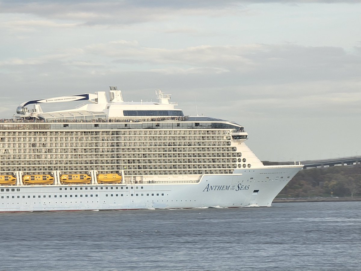 .<a href="/RoyalCaribbean/">Royal Caribbean</a>'s #AnthemoftheSeas sailing away from Cape Liberty, NJ today on a 7-night cruise originally scheduled to visit Port Canaveral &amp; the Bahamas now due to spend a day in Labadee, Haiti due to the forming tropical disturbance forecast to hit Florida.