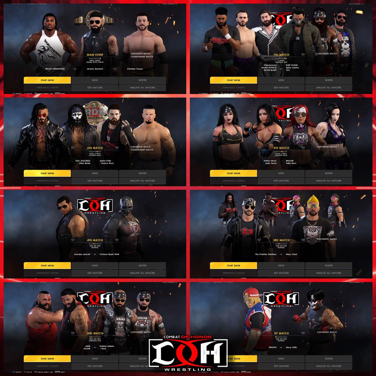 WE ARE LIVE FOR A KILLER EPISODE OF COMBAT of HONOR COME HANG OUT WITH THE #RDSWORLD AND WATCH SOME GOOD WRESTLING! 
#COMBATofHONOR 

youtu.be/1miBLCkIPQU