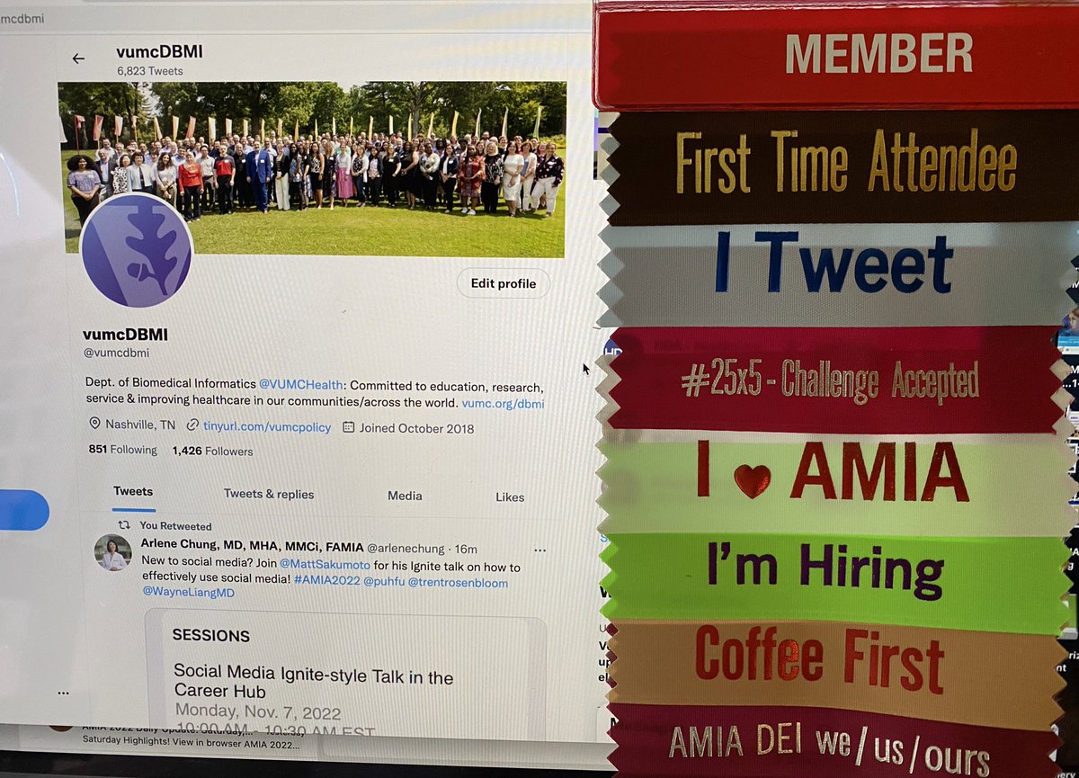 Excited to be a #FirstTimeAttendee at #AMIA2022 and 1st time visitor to DC! 

I’ll be tweeting from the @vumcdbmi account throughout the conference, capturing our incredible faculty/staff/students/trainees in action! Be on the lookout and prepare to pose! 📸 

<a href="/AMIAinformatics/">AMIA</a>