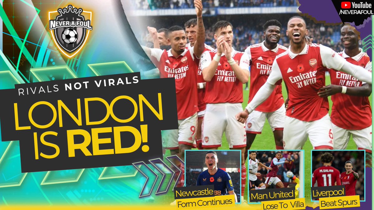 🚨 LONDON IS RED! - youtu.be/MYlMzdSq-BU 🚨

⭐️ We Are Live At 9:15PM! 

🔴 Arsenal Beat Chelsea! 
🔴 Liverpool Beat Spurs! 
🇪🇸 Emery Beats Ten Hag! 

👏 Host @MUFCKas 🎙 joined by @LeeVersusLee @CarefreeLewisG @bigz_b @_4Jords 

#TOTLIV #AVLMUN #CHEARS