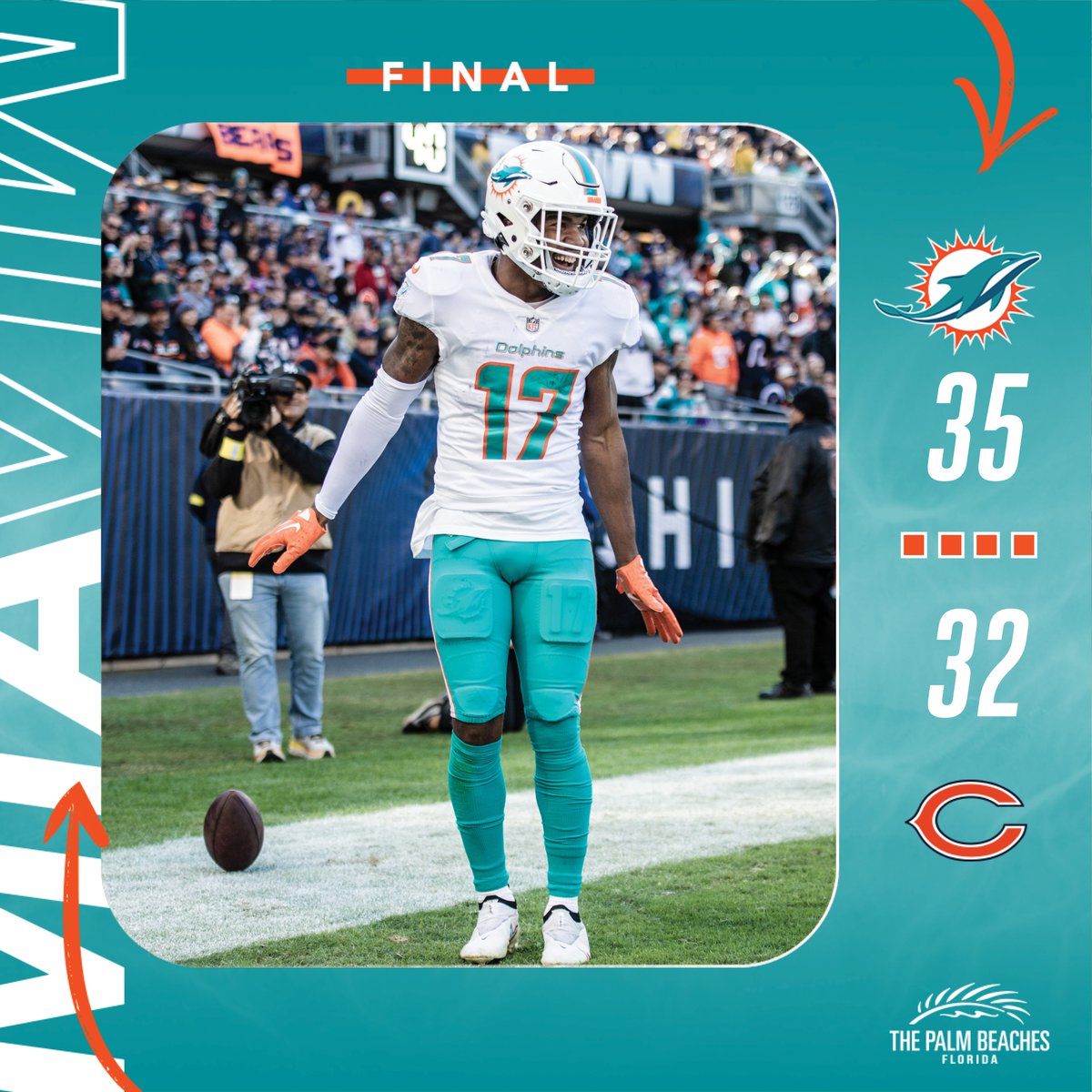 MiamiDolphins's tweet photo. WINdy City. 😎 #FinsUp https://t.co/Ny6vo4jxr6