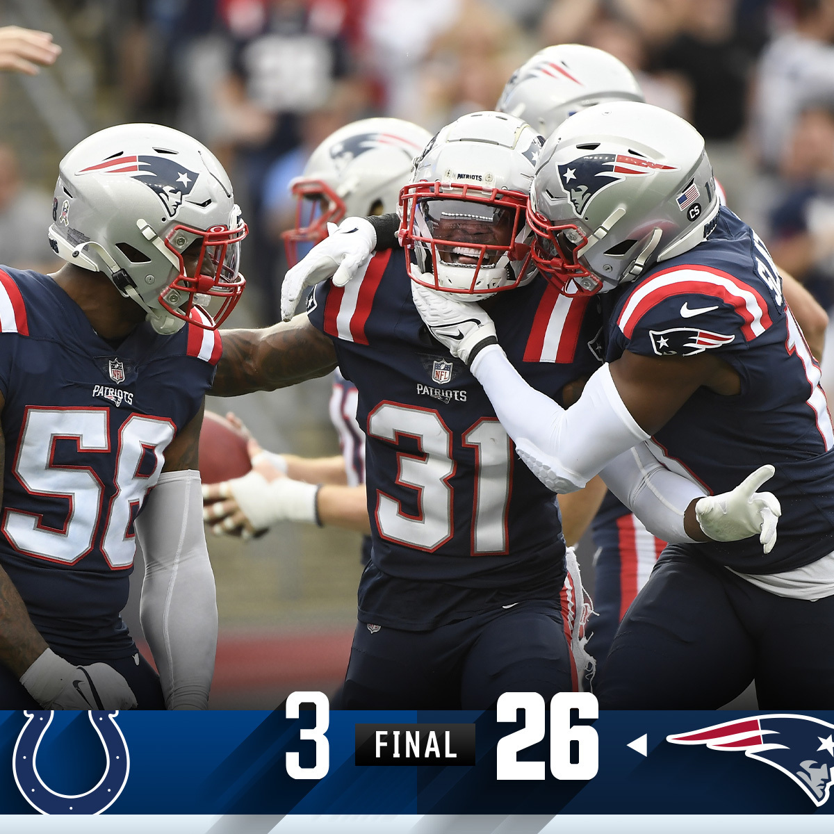 FINAL: The <a href="/Patriots/">New England Patriots</a> have won four out of their last five! #INDvsNE