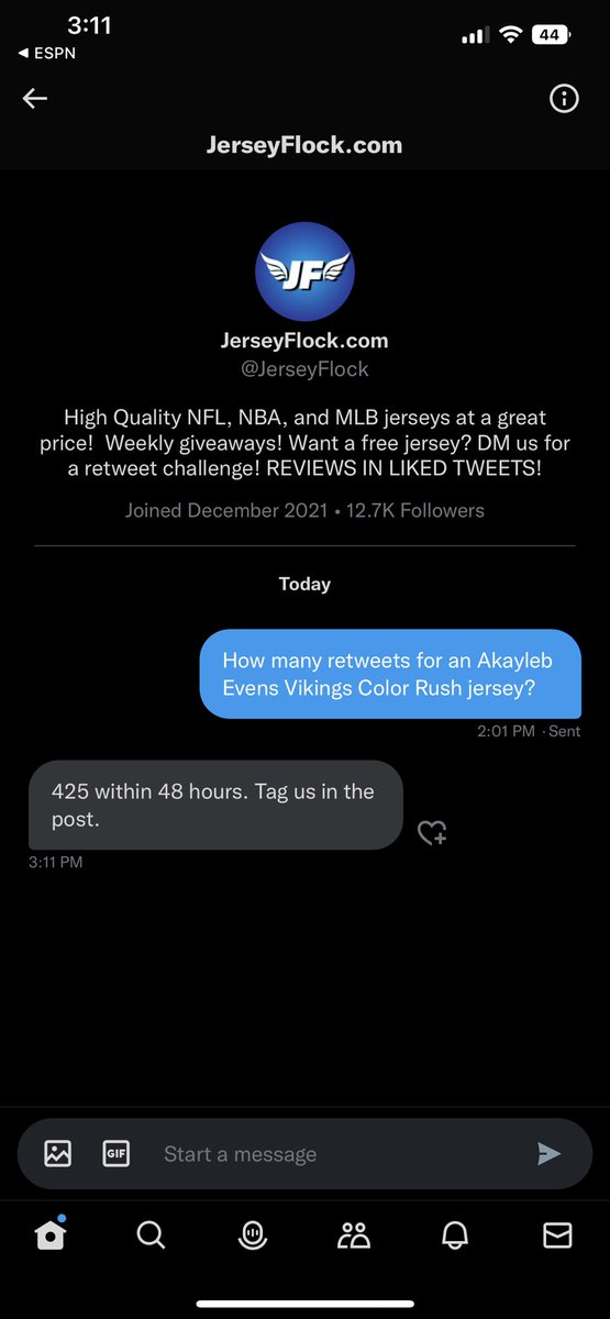 PrescottMassaro's tweet photo. Hey Vikings fan I need your help to get 435 retweets within 48 to an @AkaylebEvans jersey from @JerseyFlock #SKOL https://t.co/eleSXMkNZc