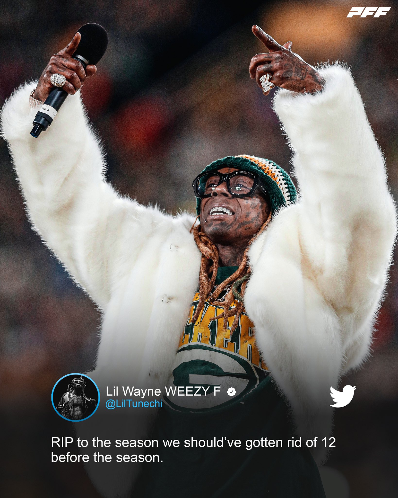 PFF on X: 'Lil Wayne is NOT happy with the Packers 